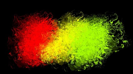 Abstract swirl red yellow green fluid neon texture background 