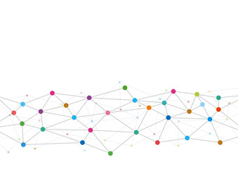 カラフルな点を線で繋いだネットワーク図