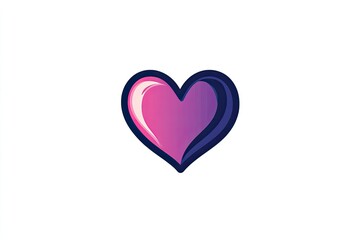 Simple, vibrant heart graphic.  Soft pink and purple gradient inside a bold outline