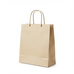 Kraft paper bag isolated on white background for retail, gift, or grocery use