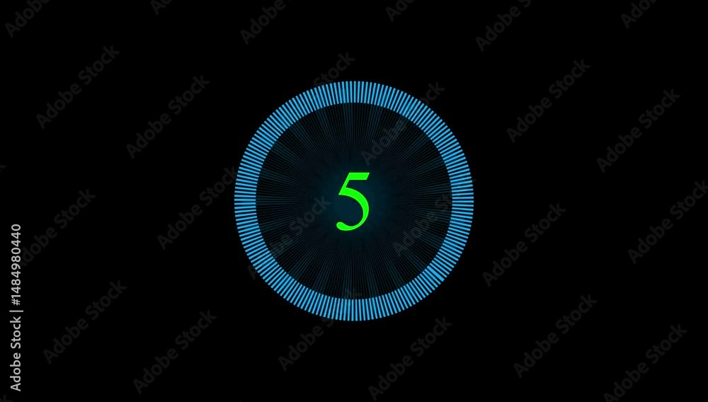 Poster 10 second countdown timer from 10 to 0, on black background. 4k resolution animation