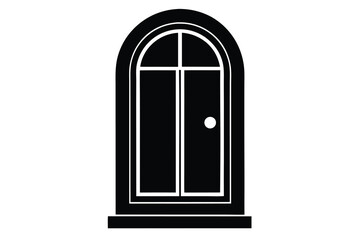 Simple black and white arch window silhouette