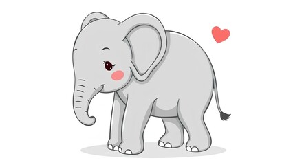 Obraz premium Elephant baby cartoon isolated on white