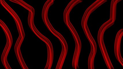 Red flowing abstract waves on black background