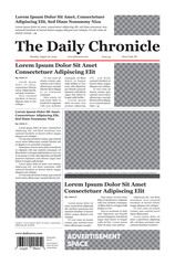 Minimalist tabloid newspaper template. Perfect for editorial, historical, or thematic print and digital uses.