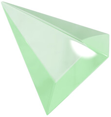 3D Green Playful colorful shape, creative graphic abstract form isolated clipart. Render of geometric modern y2k illustration