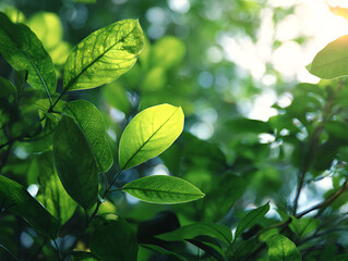 Obraz premium Fresh Foliage Bathed in Radiant Natural Light