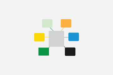 Modern Centralized Network Graphic for Brainstorming 
 Strategy Visualization