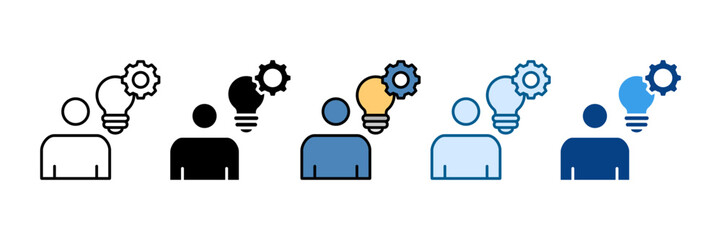 Coaching Techniques Icon Set Multiple Style Collection
