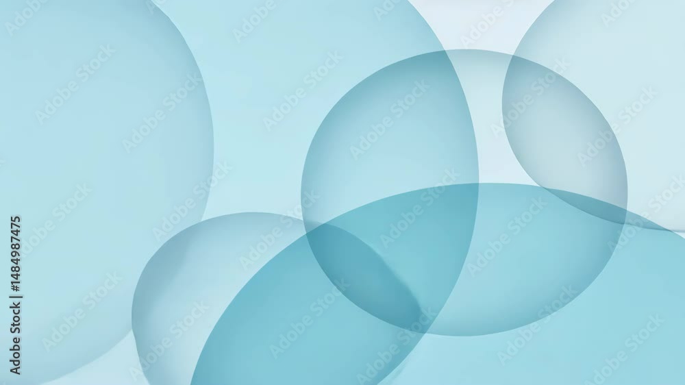 Poster abstract blue shapes with soft curves and overlapping transparency background design