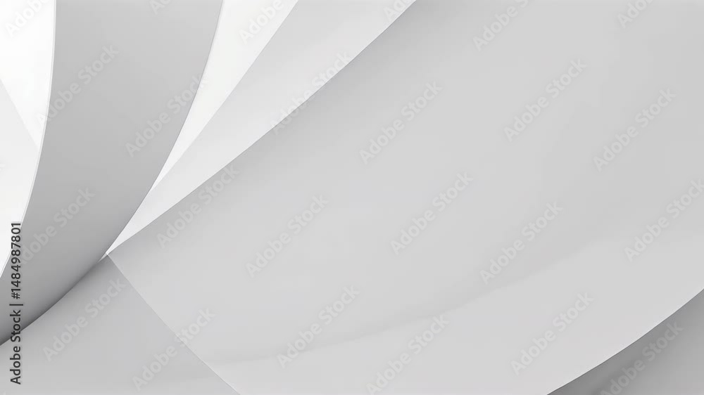 Poster abstract geometric shapes in soft white and grey tones with curved lines and texture