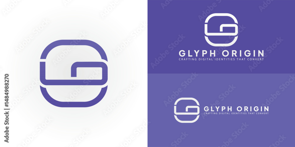 Poster the logo features a continuous line forming a stylized g with an o in a rounded frame, representing 