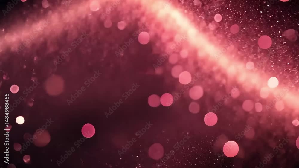 Poster sparkling pink particles create an enchanting effect on a dark background in a captivating display, 