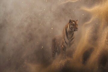 Ethereal Textured Golden Taupe Tiger Radiance