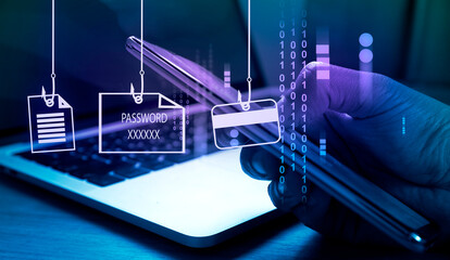 cyber crime phishing mail , security awareness to protect important data hacking © janews094