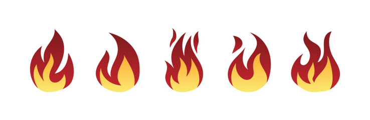Set Icon Flames full color