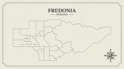 Fredonia Arizona blank outline map