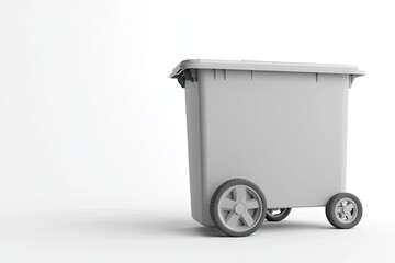 Gray outdoor waste bin on wheels