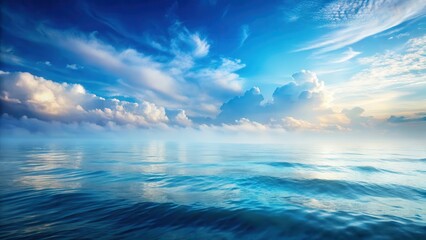 Obraz premium Soft Serene Blue Haze Mist Over Calm Ocean Waves, natural mist