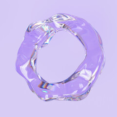 3d Glass abstract shape, futuristic modern illustration