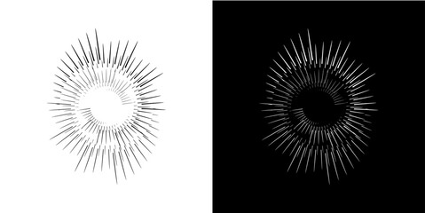 Dynamic abstract spiral sound wave rhythm lines. Circular spiral sound wave rhythm of lines. Circular futuristic abstract lines, black and white background.	