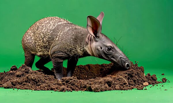 Animal digging in soil