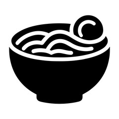 "Ramen Icon Vector: A Stylish Pictogram Of A Steaming Bowl Of Noodles With Chopsticks, Perfectly Representing Asian Food Culture In A Clean Design."