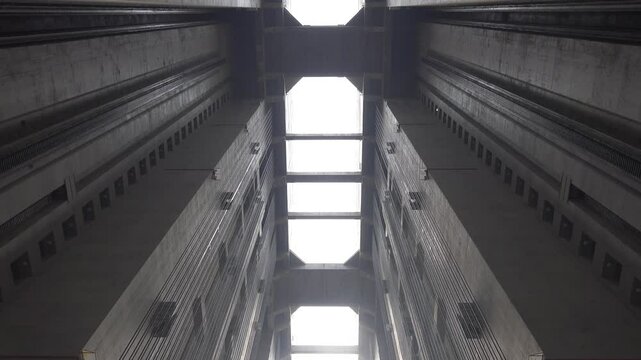 A Close-Up of the Three Gorges Ship Lift in Action