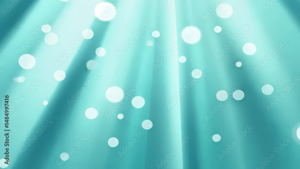 Poster bright soothing blue background with soft light rays and gentle bokeh effect