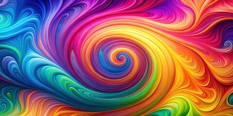 Obraz premium Gradient color background with swirly shapes and vibrant hues, resembling a psychedelic dreamscape , colorful, swirly