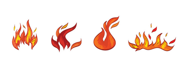 Set Icon Flames full color