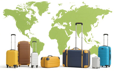 Suitcases for travel around the world