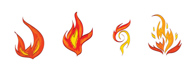 Set Icon Flames full color