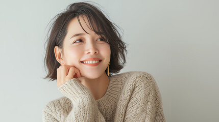 Fototapeta na wymiar 微笑む女性のフレッシュな表情
