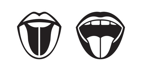 Flat vector design of tongue silhouettes