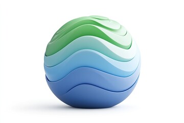Layered sphere with wavy, gradient colors