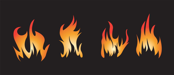 Set Icon Flames full color
