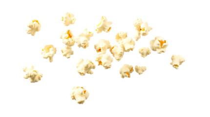 Fototapeta premium Flying popcorn isolated on transparent background