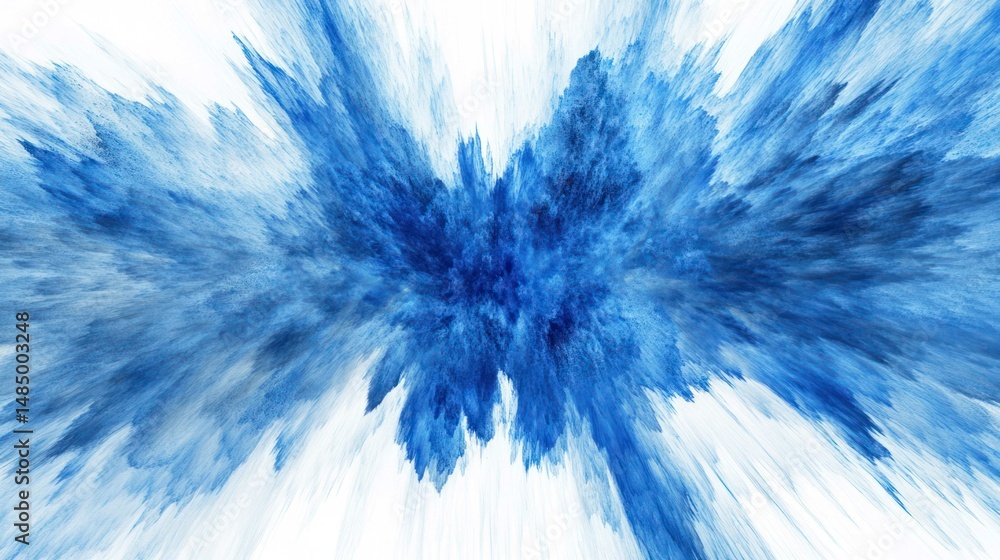 Poster abstract blue burst or explosion on a white background design element