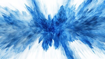 Abstract blue burst or explosion on a white background design element