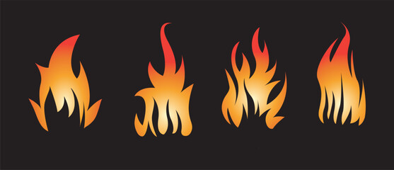 Set Icon Flames full color