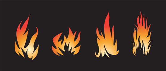 Set Icon Flames full color