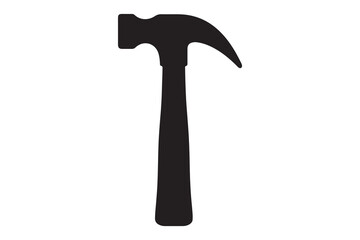 Simple Black and White Illustration of a Hammer