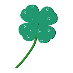 single shamrock with green color on transparent background