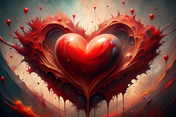 Abstract heart illustration representing passion love and romantic feelings for valentines day