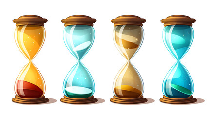 Hourglass Cartoon Vector Illustration for Time Management Concept Usage