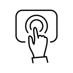 capacitive touch sensor black  line icon for digital and print projects.