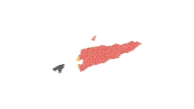 Timor-Leste outline map animation with flag colors