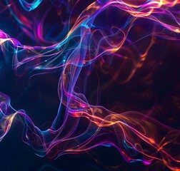 Obraz premium Nebulous Trails: Abstract Flowing Lines in Hues of Purple and Pink