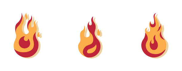 Set Icon Flames full color